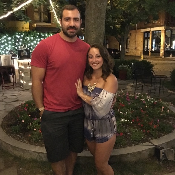 Blue Multicolored Strapless Romper with sleeves - Picture 3 of 3